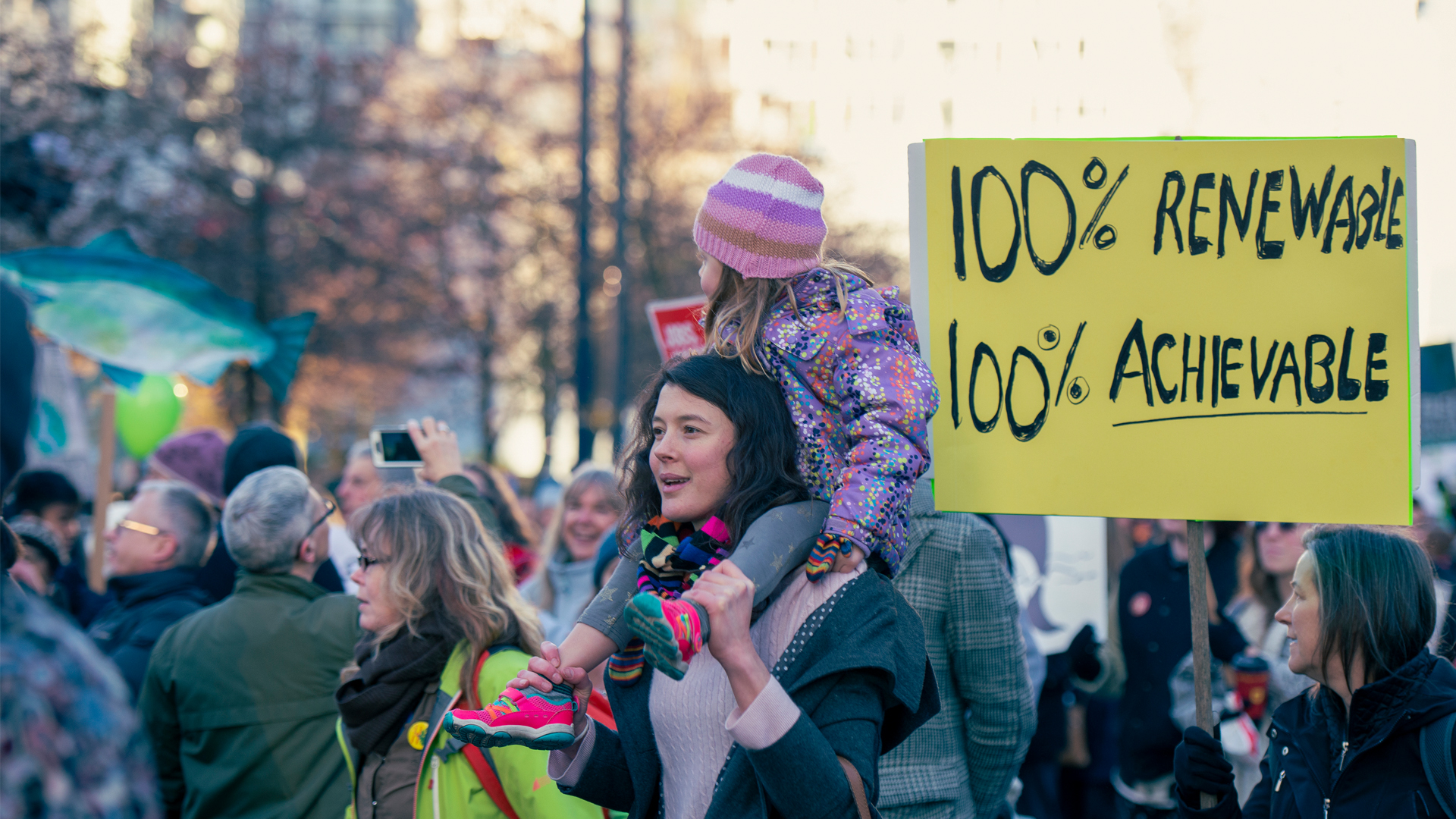 Marchers at a climate rally. (iStockphoto image)