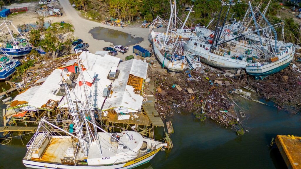 Boats are piled together in Fort Myers in November 2022, in the aftermath of the storm surge caused by Hurricane Ian. (iStockphoto image)