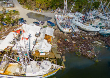 Boats are piled together in Fort Myers in November 2022, in the aftermath of the storm surge caused by Hurricane Ian. (iStockphoto image)