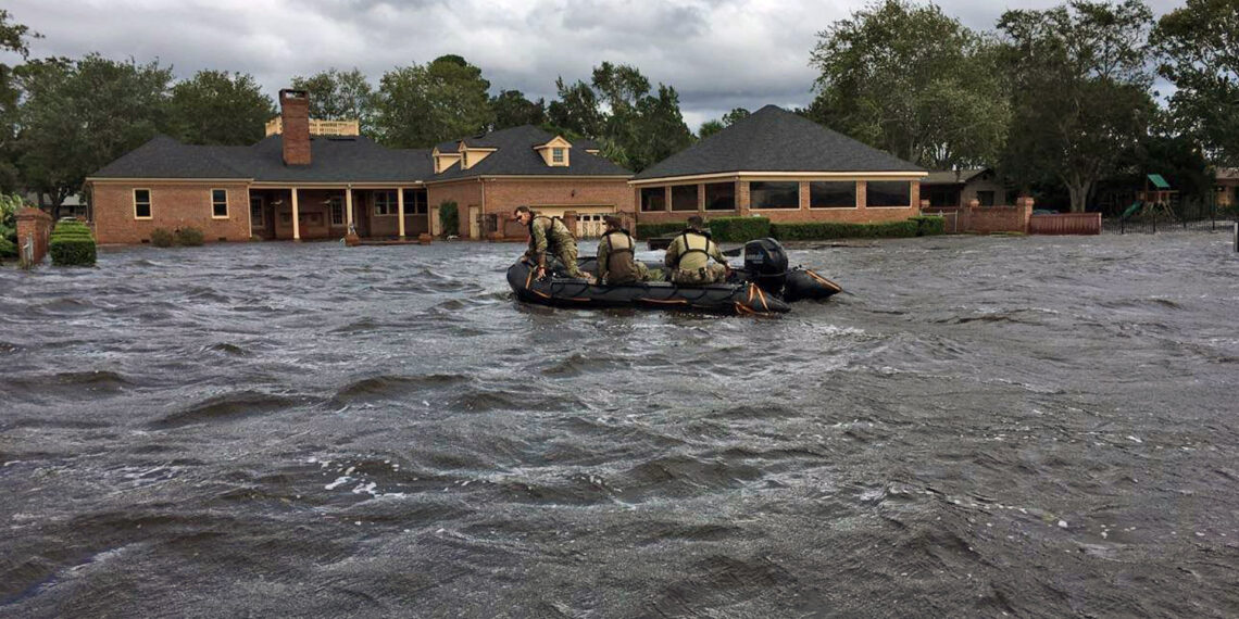 The Florida National Guard responds to flooding in the Jacksonville area following Hurricane Irma in 2017. (Florida National Guard photo)