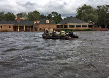 The Florida National Guard responds to flooding in the Jacksonville area following Hurricane Irma in 2017. (Florida National Guard photo)