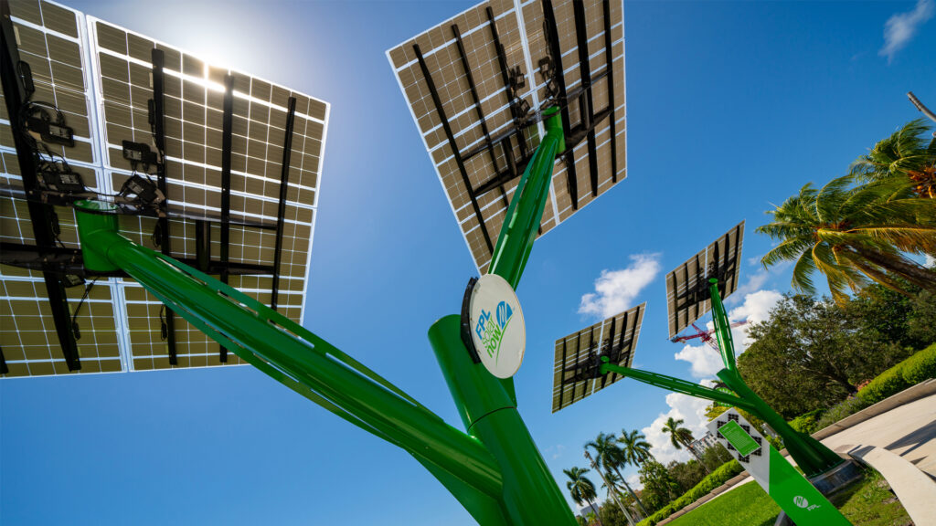 Florida Power and Light solar trees at Young Circle Arts Park in Hollywood, Florida. (iStockphoto image)