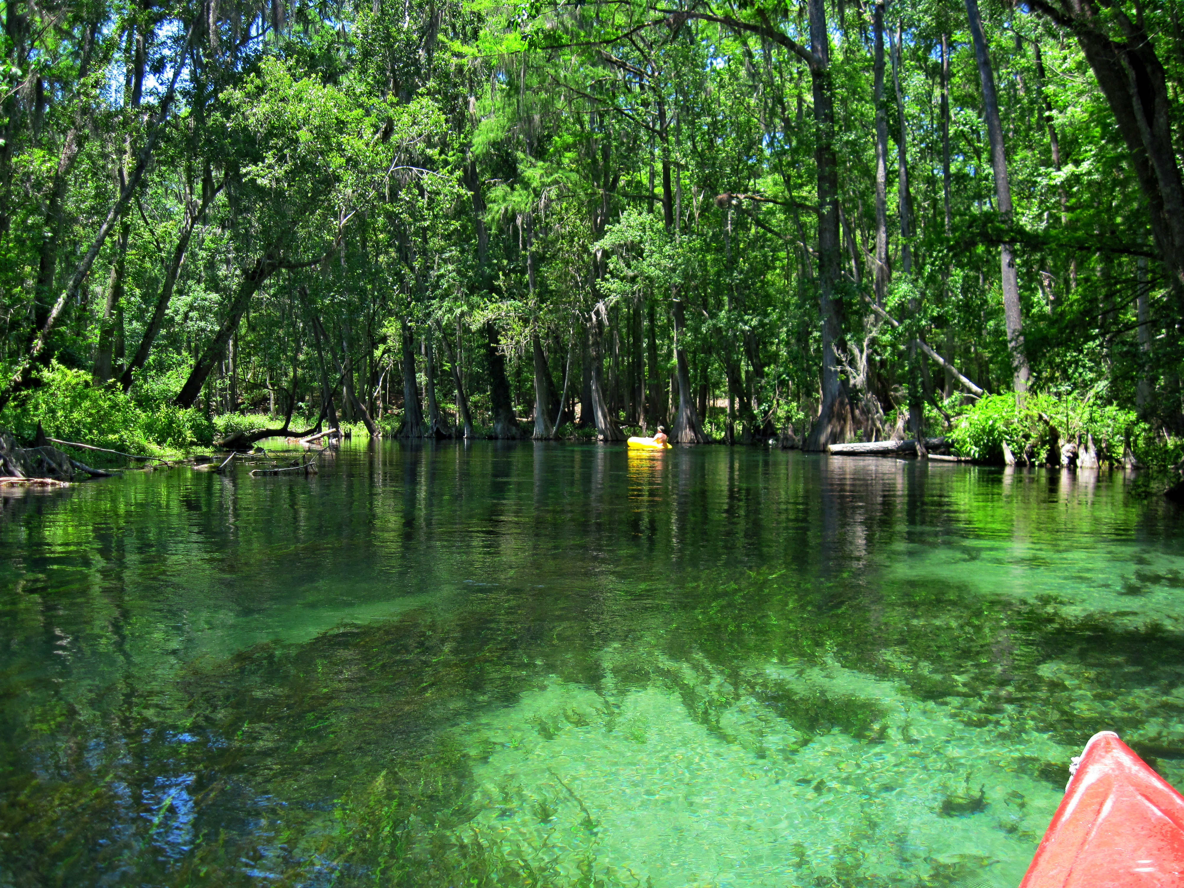 A kayak paddles down the Ichetucknee River in Ichetucknee Springs State Park near Fort White. (iStockphoto image)