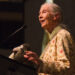 Jane Goodall speaks at the University of Missouri is 2014. (Mark Schierbecker, CC BY-SA 4.0, via Wikimedia Commons)