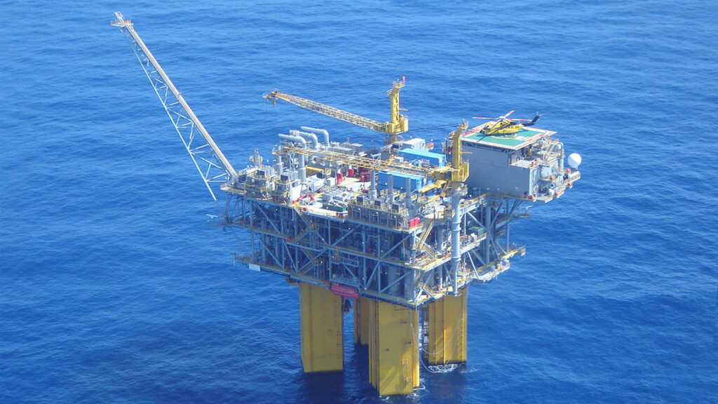An offshore oil drilling platform in the Gulf of Mexico. (Bureau of Safety and Environmental Enforcement via Wikimedia Commons)
