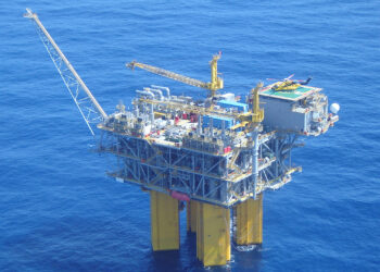 An offshore oil drilling platform in the Gulf of Mexico. (Bureau of Safety and Environmental Enforcement via Wikimedia Commons)