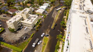 An aerial photo shows flooding in downtown Fort Lauderdale in the aftermath of record rainfall on April 13. (iStock image)