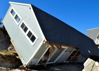 A beach home damaged by Hurricane Irma hitting along the east coast of Florida in 2017. (iStock image)