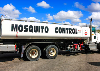 A Mosquito Control tanker truck at the Fort Myers airport. (iStock image)
