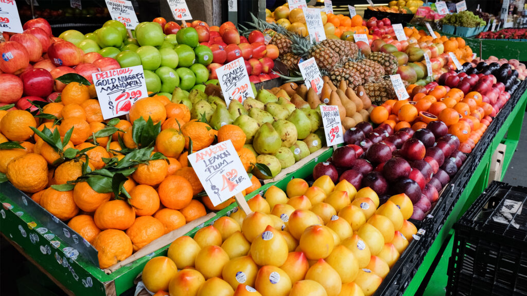 Produce sold at a farmer's market. Small-scale farmers, organic producers and local markets receive a tiny fraction of farm bill funding. (iStock image)