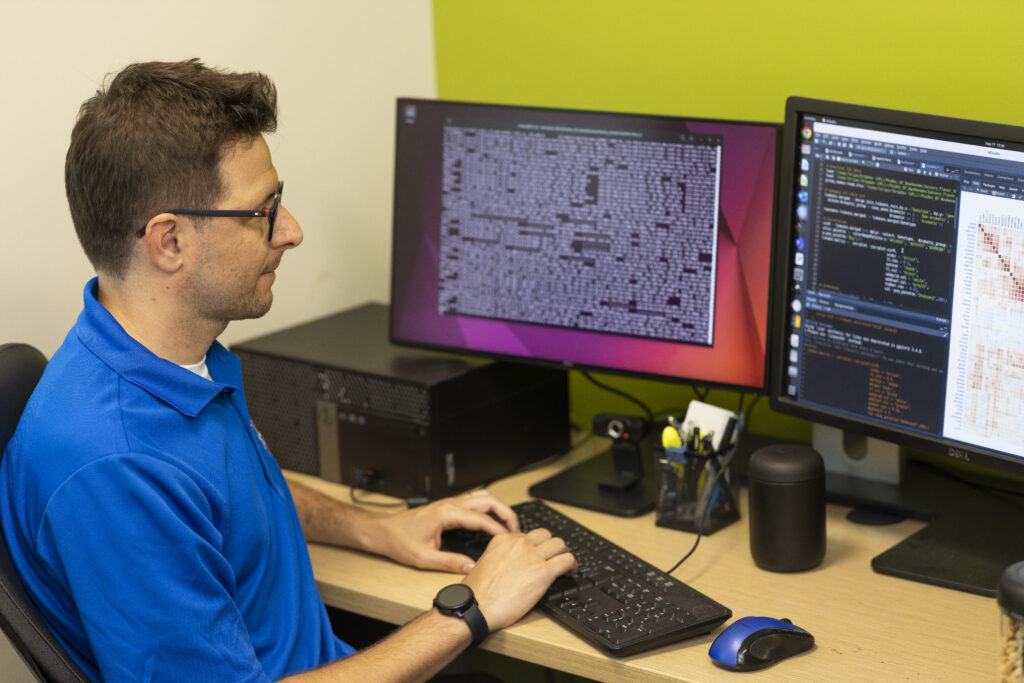 University of Florida researcher Felipe Ferrao is a statistical geneticist and works with UF’s HiPerGator supercomputer. (Photo by Cat Wofford, UF/IFAS)