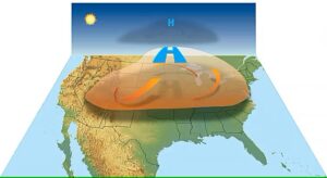 Heat domes involve high-pressure areas that trap and heat up the air below. (NOAA)