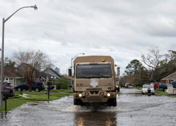 Louisiana National Guard members rescue citizens stranded in their homes in the wake of Hurricane Ida. (The National Guard, CC BY 2.0, via Wikimedia Commons)