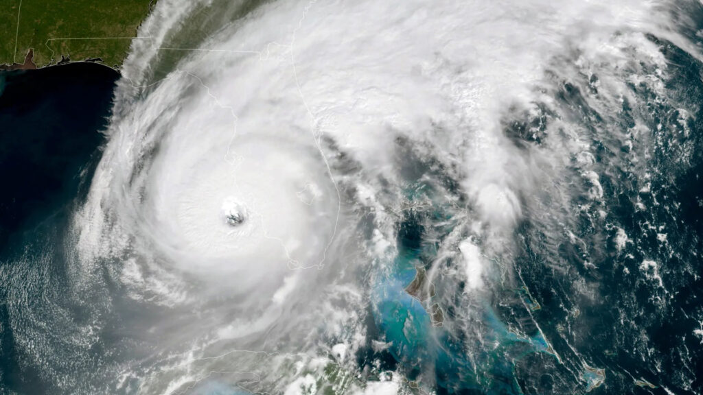Hurricane Ian at peak intensity while approaching southwest Florida on Sept. 28, 2022. (Geostationary Operational Environmental Satellite Program, CC BY-SA 4.0, via Wikimedia Commons)