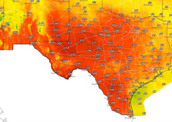 A heat dome began sizzling Texas and its neighbors in mid-June 2023, with warm nights providing little relief. (National Weather Service)