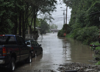 Flooding from Hurricane Irene in Highland, New York, in 2011. (Juliancolton, Public domain, via Wikimedia Commons)