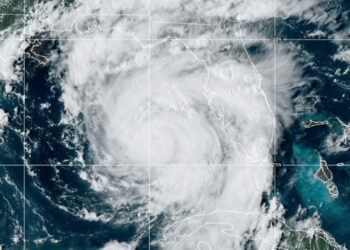 Satellite image of Hurricane Idalia in the Gulf of Mexico (NOAA)