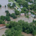 An aerial view of extensive flooding in July in Vermont, which is often named as a "climate haven." (The National Guard, CC BY 2.0, via Wikimedia Commons)