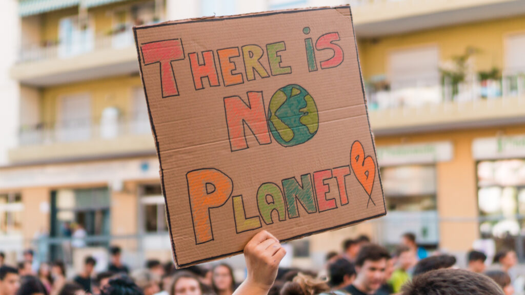 A sign at a Fridays for Future climate march (Tommi Boom, CC BY-SA 2.0, via Flickr)