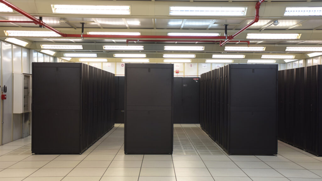 Data centers, which store large quantities of data, can overheat and require large-scale cooling − which adds to their environmental footprint. (IMarcoHerrera, CC BY-SA 4.0, via Wikimedia Commons)