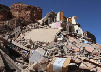 The impact of the Sept. 8 earthquake in Imi N'Tala, Morocco (alyaoum24, CC BY 3.0, via Wikimedia Commons)