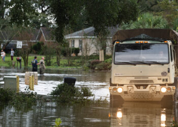 The Florida National Guard assists Escambia County residents following Hurricane Sally in 2020. (U.S. Air Force Photo by TSgt. Christopher Milbrodt, CC BY 2.0, via flickr)