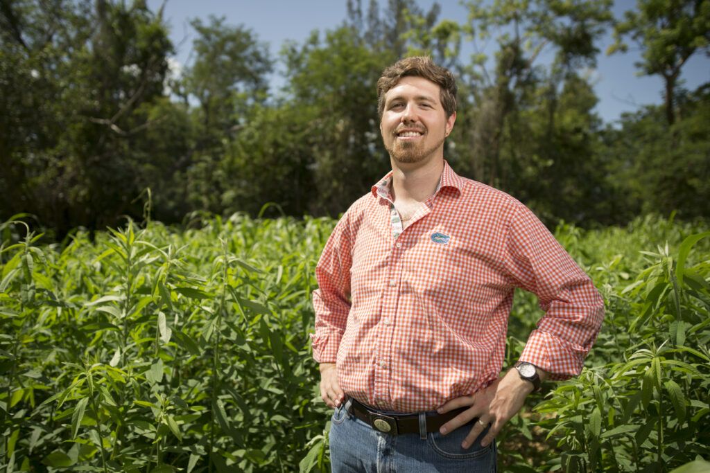 Zachary Brym, UF/IFAS assistant professor of agronomy, at the Tropical Research and Education Center. (Courtesy UF/IFAS)