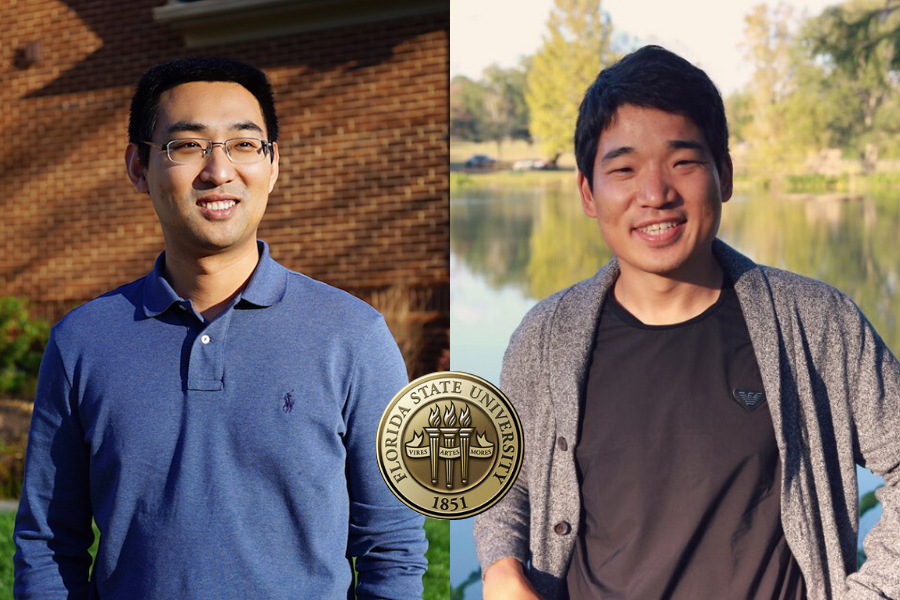 From left, Feng Bao and Sanghyun Lee, associate professors in the Florida State University Department of Mathematics. (FSU News)