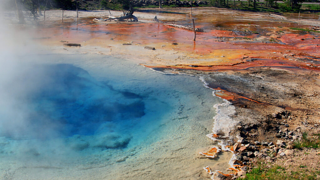 A hot spring in Yellowstone National Park (Brocken Inaglory, CC BY-SA 3.0, via Wikimedia Commons)