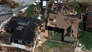 Some of the devastation caused by Hurricane Andrew. (NOAA photo, CC BY-NC-ND 2.0, via flickr)