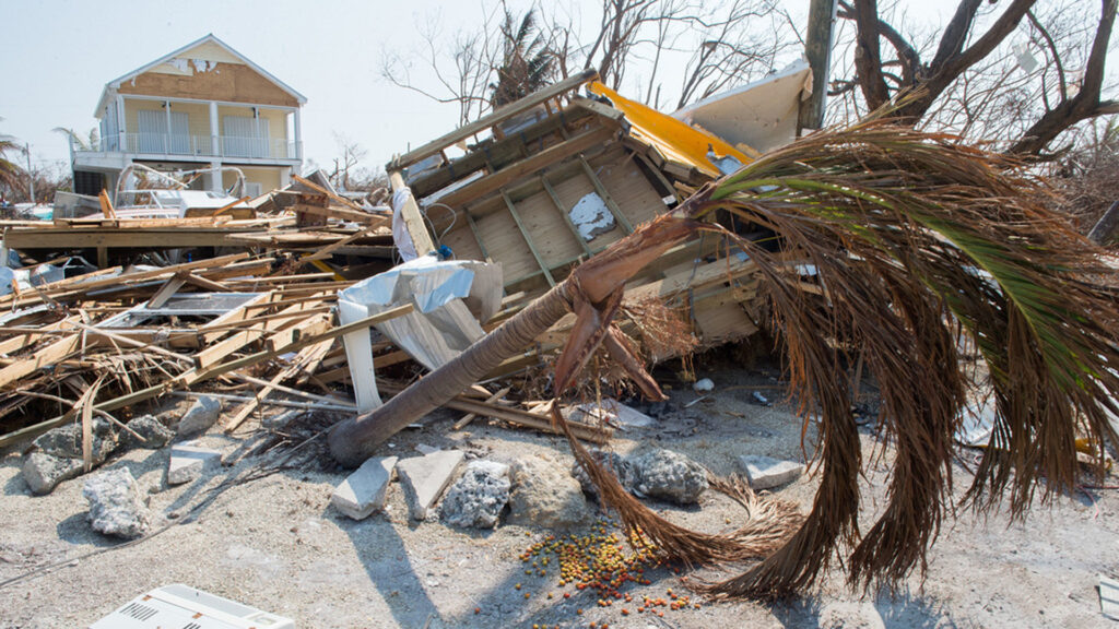 A neighborhood destroyed by Hurricane Irma in Big Pine Key in 2017 (J.T. Blatty/FEMA, Public domain, via Wikimedia Commons)