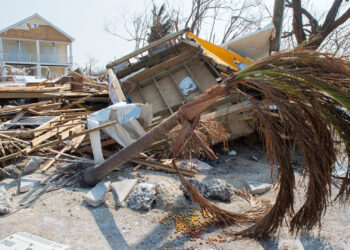A neighborhood destroyed by Hurricane Irma in Big Pine Key in 2017 (J.T. Blatty/FEMA, Public domain, via Wikimedia Commons)