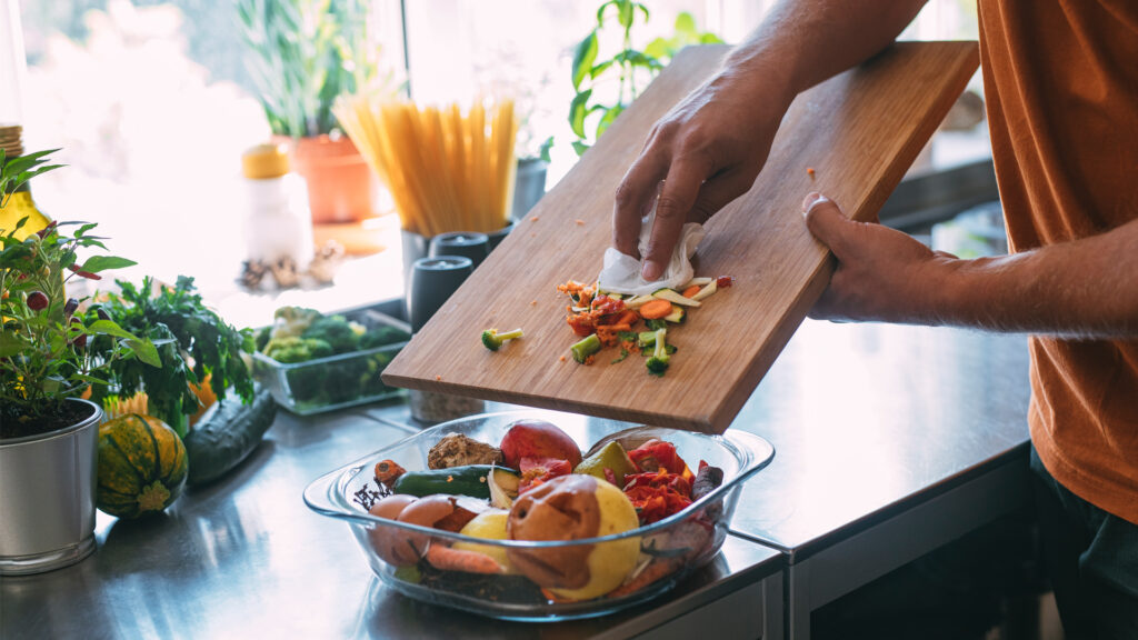 Food waste being collected in a bowl (iStock image)