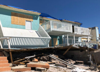 Damage caused by Hurricane Michael in Mexico Beach (VOA, Public domain, via Wikimedia Commons)