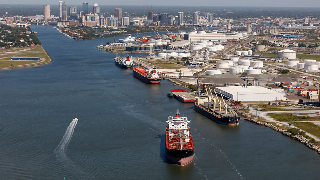 An aerial view of shipping at the Port of Tampa (iStock image)