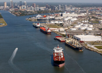 An aerial view of shipping at the Port of Tampa (iStock image)