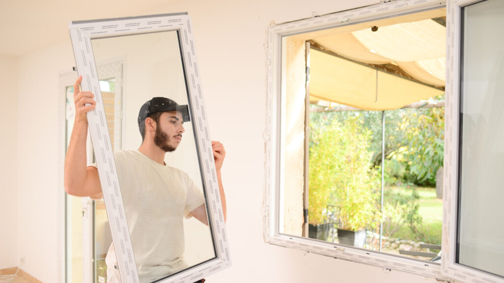 A worker installs an energy-efficient window. (iStock image)