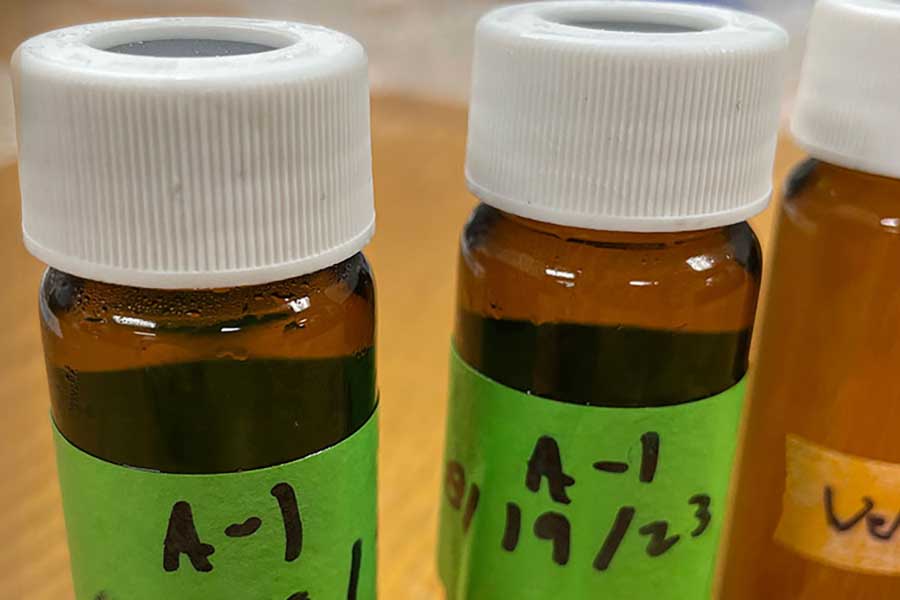 Vials containing water from the site of the August 2023 Maui wildfires. (FSU News)