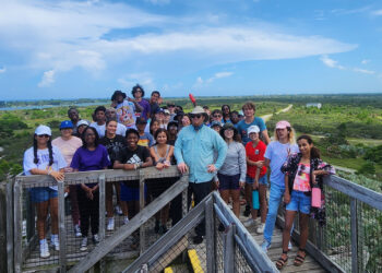 EcoExplorers discovering the ecosystems of South Florida atop Hobe Mountain at Jonathan Dickinson State Park. (Photo courtesy of the Museum of Discovery and Science)