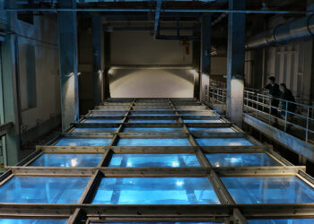 The wind-wave tank at the SUSTAIN laboratory (Photo: University of Miami Rosenstiel School of Marine, Atmospheric, and Earth Science)