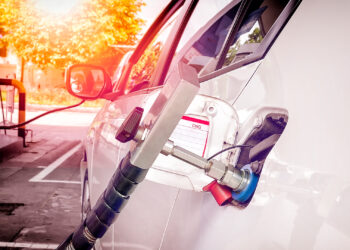 A vehicle being fueled by compressed natural gas. (iStock image)