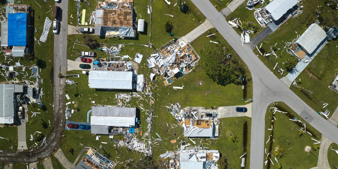 An aerial view of damage caused by Hurricane Ian (iStock image)