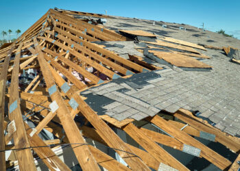 The roof of a home destroyed by Hurricane Ian (iStock image)