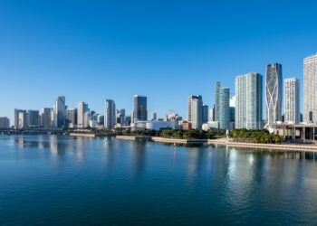The city of Miami reflected in the waters of Biscayne Bay (iStock image)