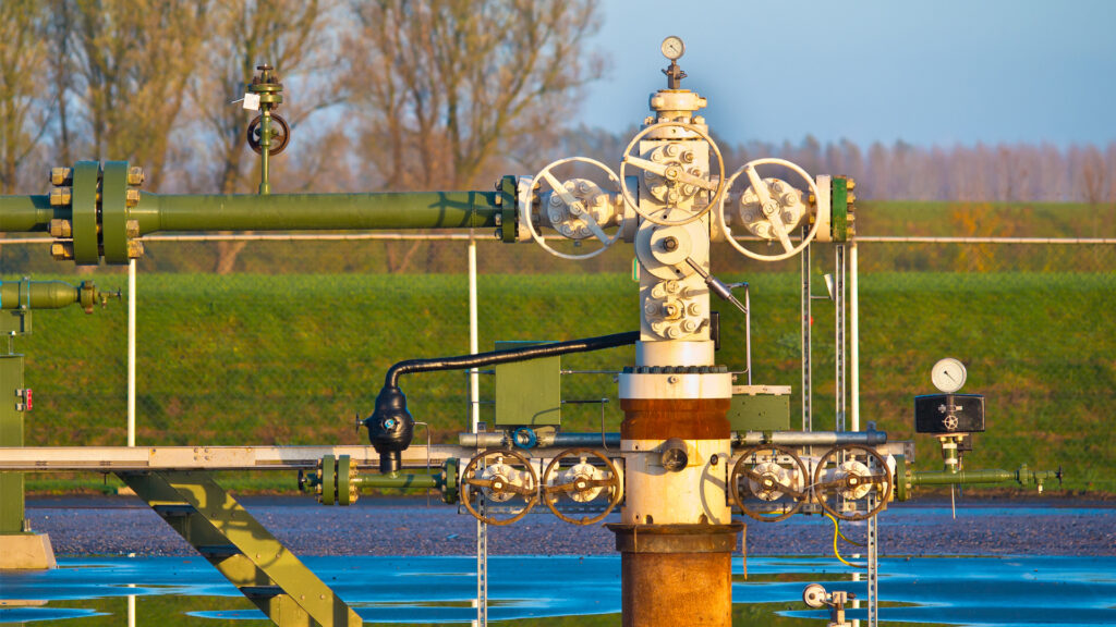 A natural gas wellhead (iStock image)