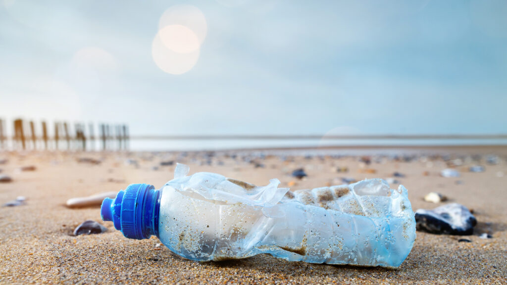 Plastic pollution on a beach (iStock image)