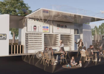 A proposed rendering of a REACH hub deployed and in use by the community is shown. (UCF)