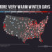 According to a Climate Central study, 206 U.S. locations now experience more exceptionally warm winter days than in 1970. (Climate Central graphic)