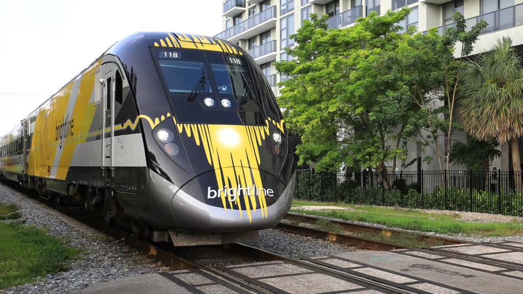 A Brightline passenger train heading to Miami from Fort Lauderdale (iStock image)