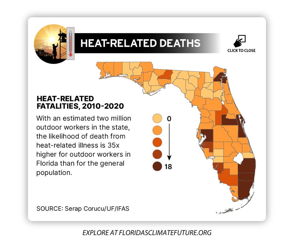 A graphic from the Florida’s Climate Future online platform (EDF image using UF/IFAS data)